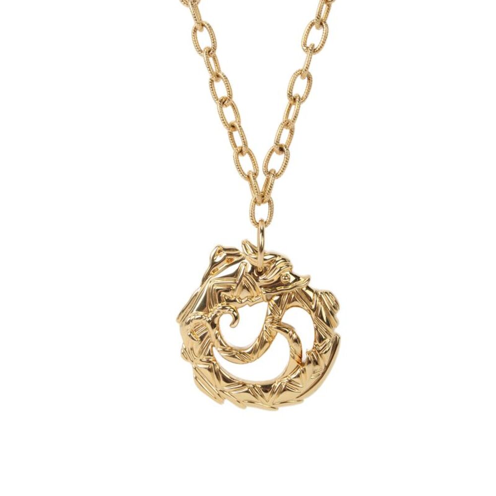 Just Cavalli Womens Gold Tone Dragon Pendant Necklace 32"